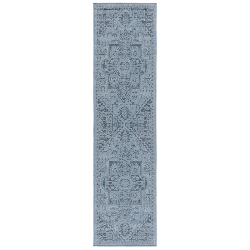 Tapis d'intérieur / extérieur oriental lavable à la machine Mayleen, Tapis de couloir 2 pi x 8 pi