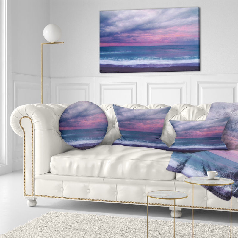 Coussin bleu et rose Unset over Sea - Sea & Shore
