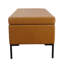 Repose-pieds avec rangement Ray, similicuir brun caramel, noir, 42 po