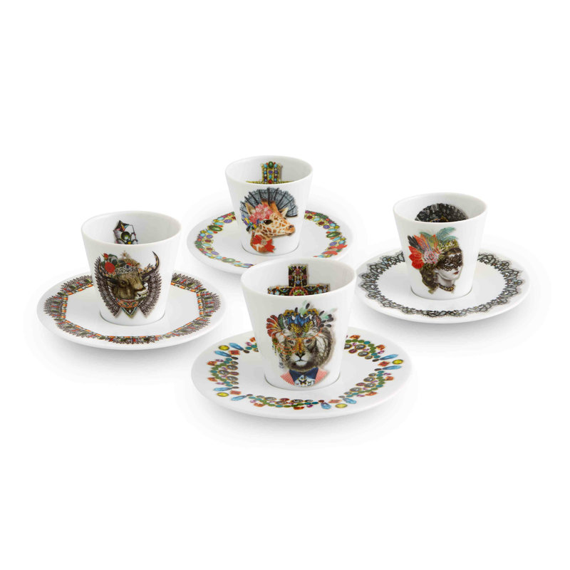 Ensemble de 8 tasses à café et soucoupes Love Who You Want