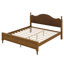 Lit plateforme en bois avec tête de lit rembourrée, lit plateforme moderne avec tête de lit-2061639995