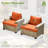 All-Weather Wicker Outdoor Lounge Chair With Cushions (Set Of 2)-833869925