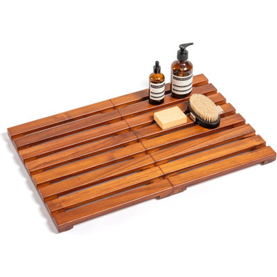 Premium Teak Shower Mat,24" x 16" (Rectangular)