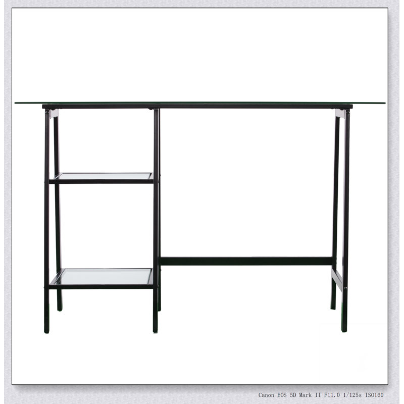 Bureau noir en métal / verre Avery