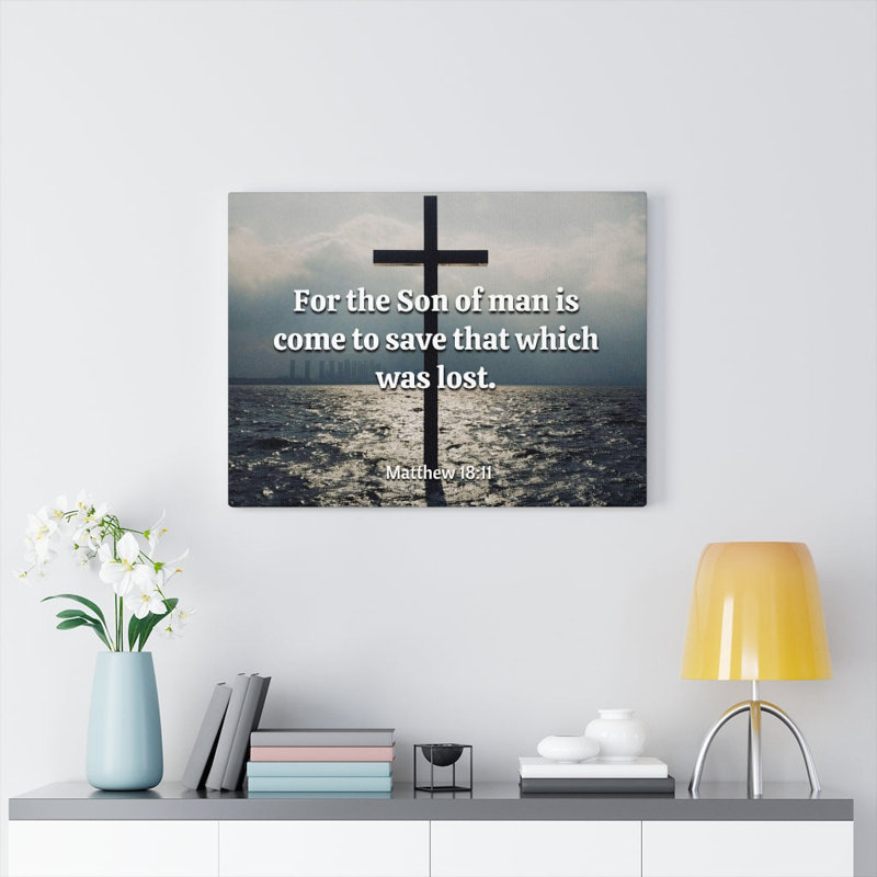 Christ Saves Matthew 18:11 - Wrapped Canvas Print, 30cm H x 41cm W