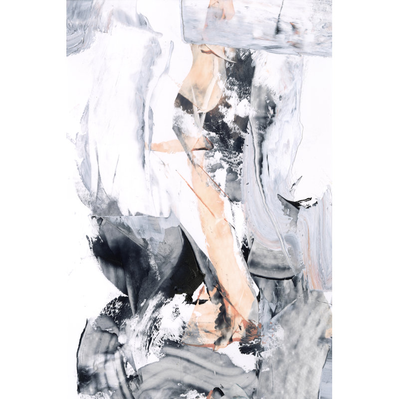 Blush Flame II by Ethan Harper - Painting on Canvas, 76cm H x 51cm W x 3.8cm D, Black Floater Framed