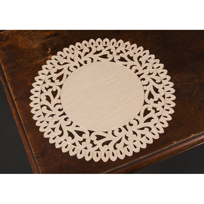 Burnard Polyester Embroidered Round Placemat