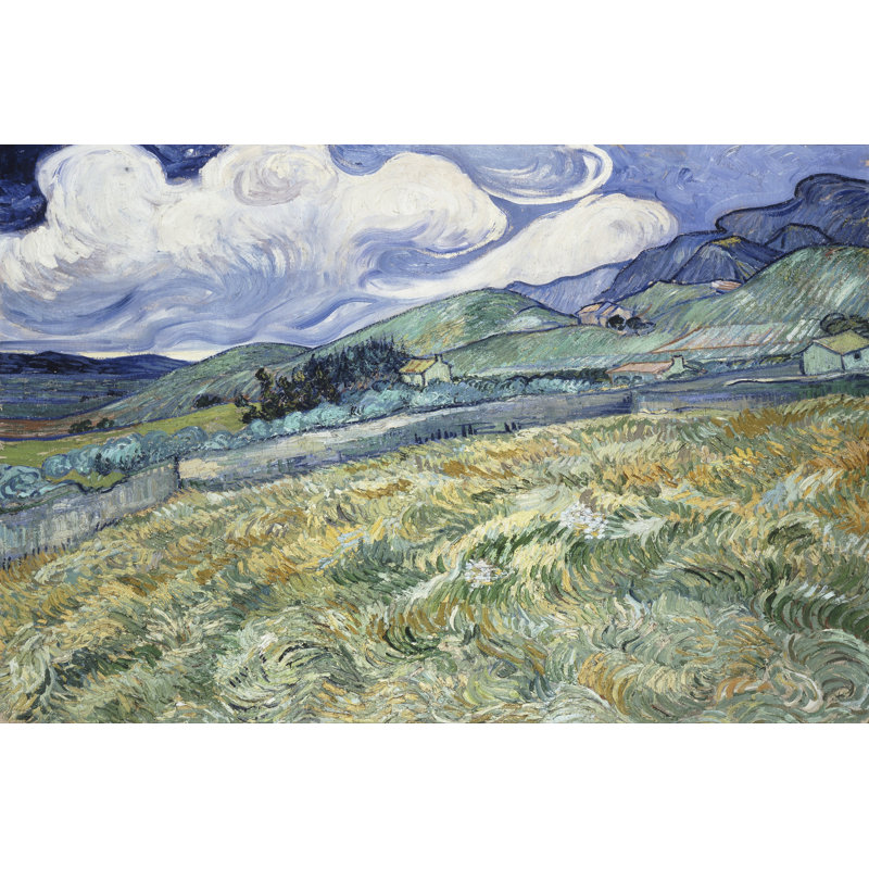 «Avander Landscape from Saint-Remy on Canvas» par Vincent Van Gogh, reproduction, L 48 po x H 32 po