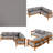 Acacia Solid Wood Patio Furniture Set, Outdoor L-Shaped Corner Sofa with 6 Soft Cushions, Rounded Arc Frame Design, All-Weather Conversation Set for Backyard, Garden, or Deck-1552284215