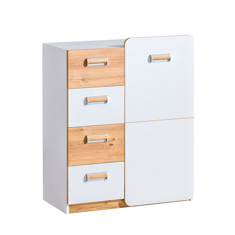 Yorkville 80cm W 4 - Drawer Chest of Drawers, Nash Oak/Brilliant White
