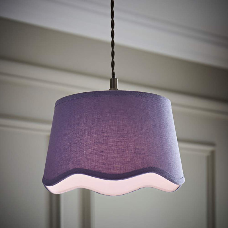 Alazar Linen Blend Empire Lamp Shade ( Slip-On ), Purple, 15cm H x 25cm W x 25cm D