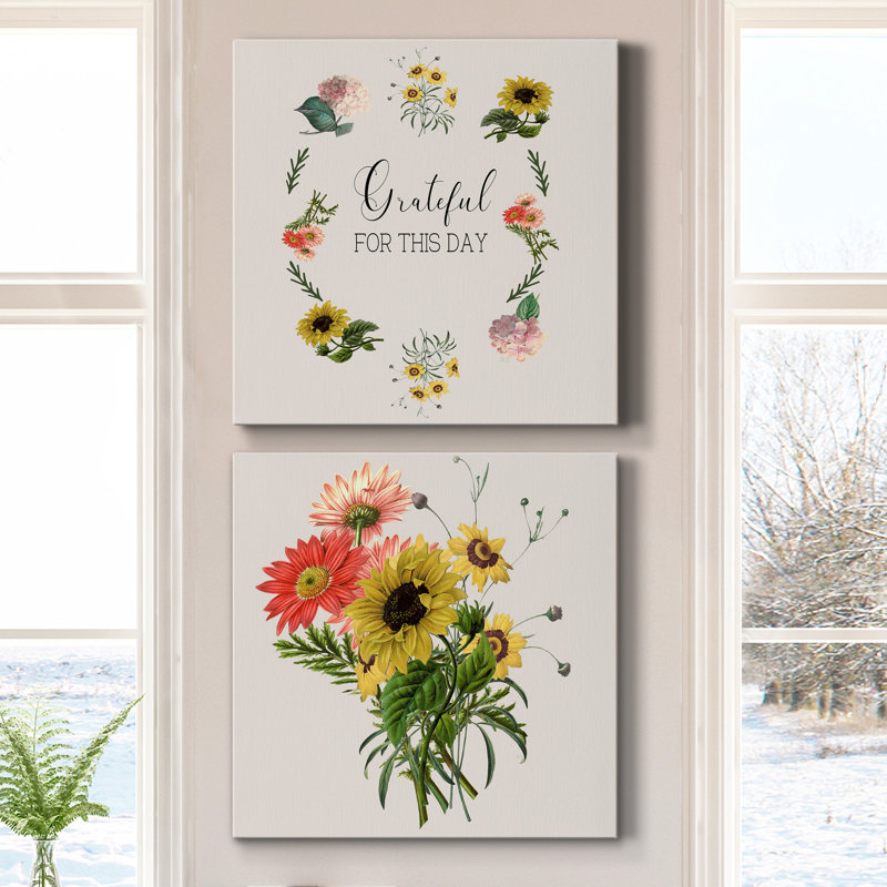 Grateful - ensemble de 2 impressions, H 24 po x l 48 po x P 1 po, Toile tendue