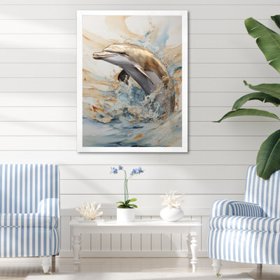 " Beige And Gold Dolphin Happiness "