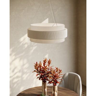 Lustre tambour 6 lumières à abat-jour Rousham
