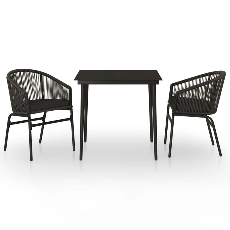 Ensemble de salle à manger pour 2 personnes 31,50 po Javarian Square, 25,2 po x 31,5 po x 29,13 po