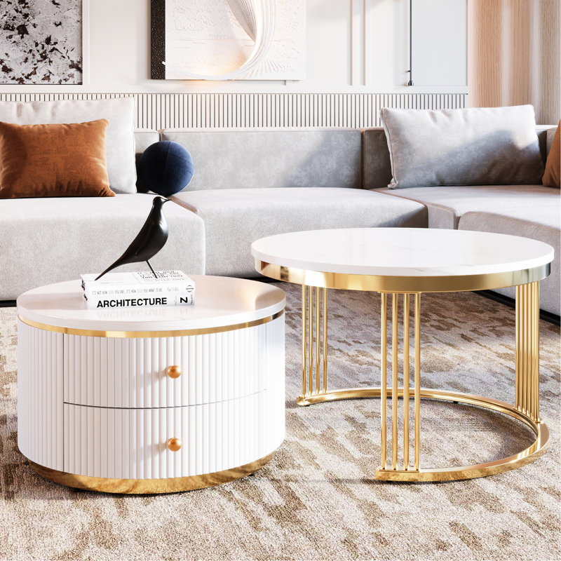 Table basse gigognes 2 tiroirs Elegant Touch