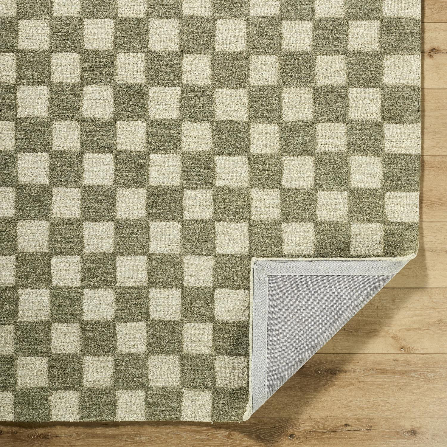 Wright Hand-Tufted Checkered Area Rug, Rectangle 2' x 3'