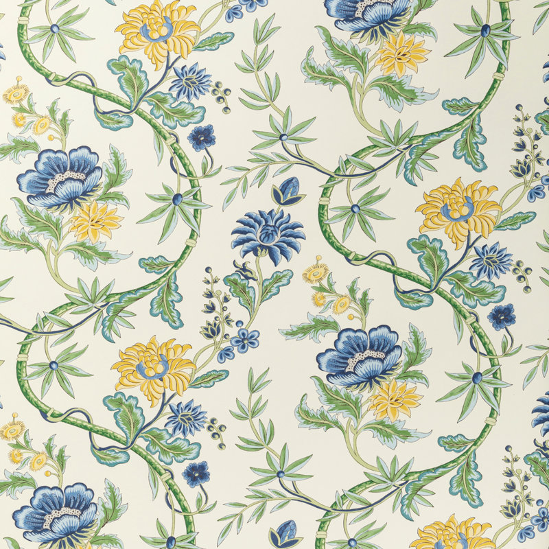 Louverne Veronique 33' L x 32" W Wallpaper Roll, Delft