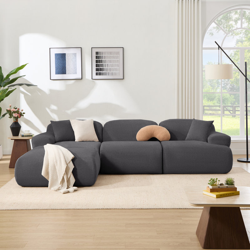 Canapé modulaire 118,5 po Comfy Cloud, Chenille gris foncé