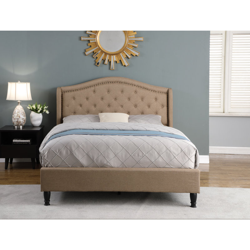 Kinsman Upholstered Wingback Bed, Brown, Full