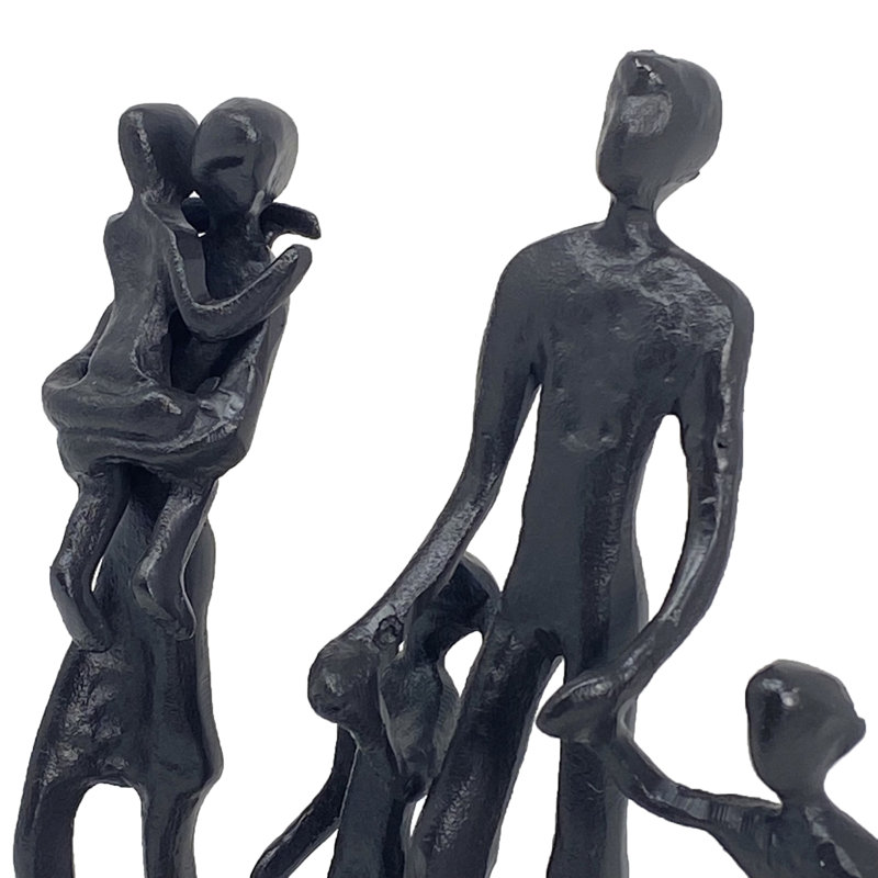 FAMILY 5 OUTING Iron Figurine 18cm, Mocha