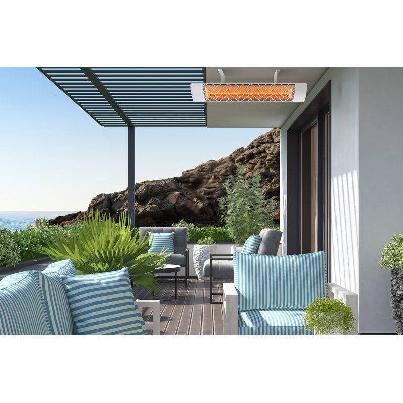 Chauffe-terrasse électrique à élément simple 39 watts Eurofase 2000 Watts, Blanc