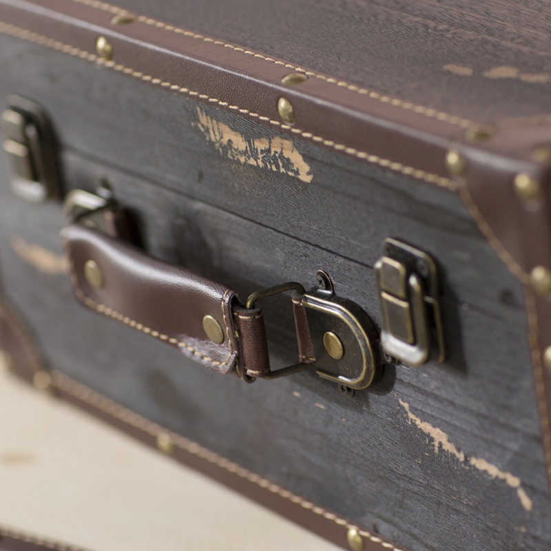 Naz 3 Piece Solid Wood Vintage Trunk