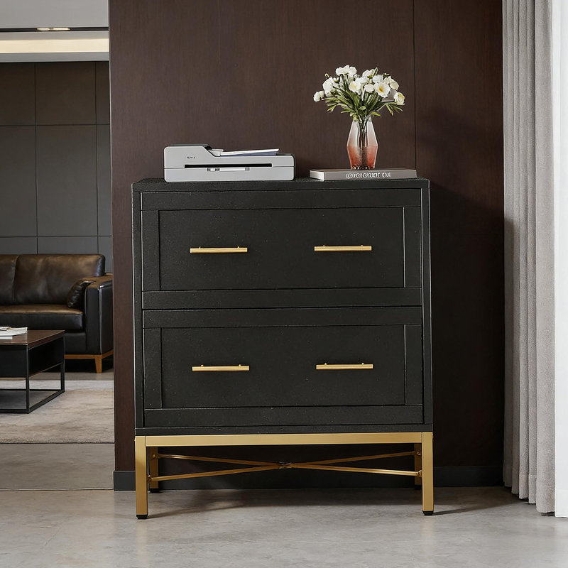 Sleek Design Cabinet,Office File Cabinet,Durable Storage Cabinet, Black