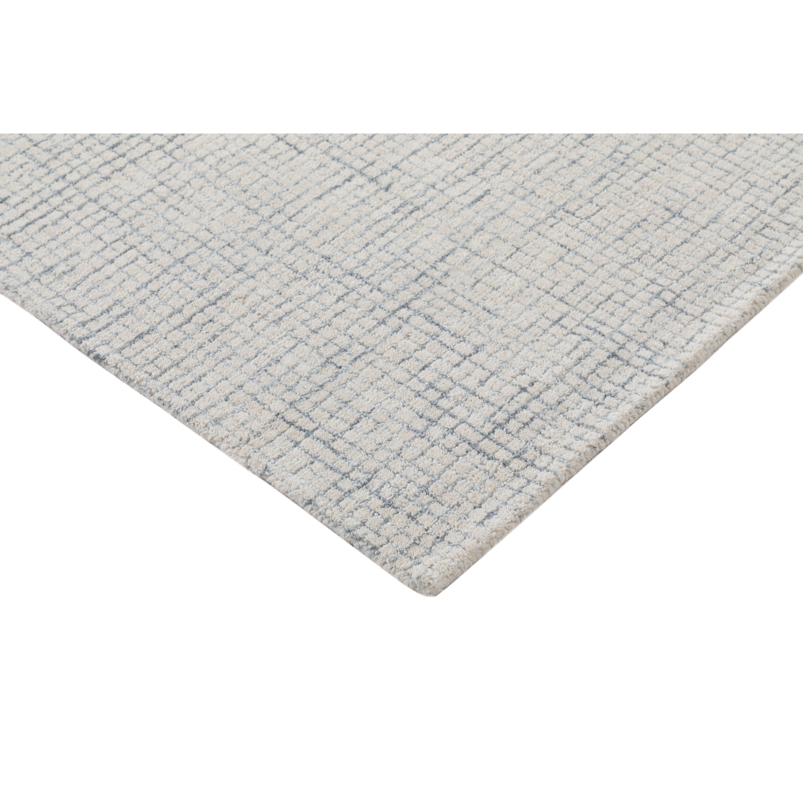 Hand-Tufted Striped Wool Rug, Rectangle 8'9" x 11'9", Ivory / Blue