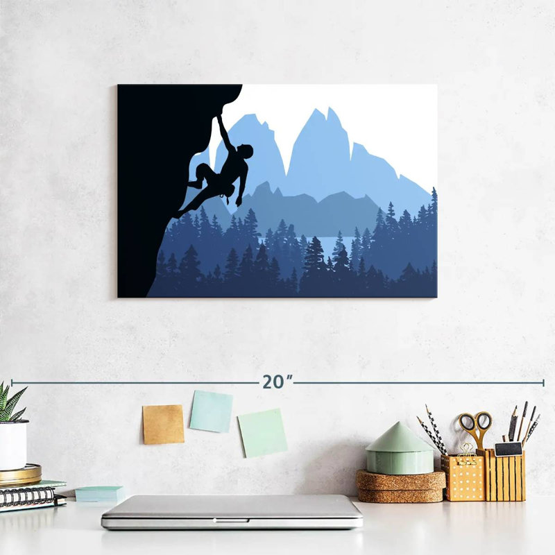 Sireci Winter Rock Climbing Scene, 8" H x 12" W