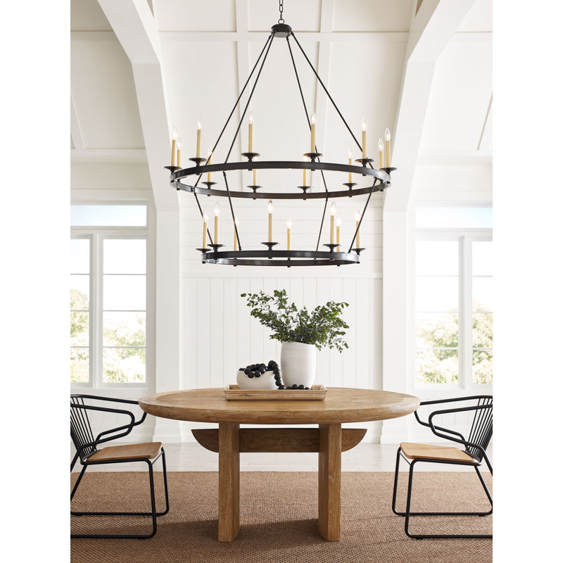Chapman & Myers Launceton Two Tiered Chandelier, Antique-Burnished Brass, 65" H x 63.5" W x 63.5" D