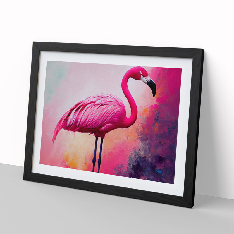 Cosmopolitan Flamingo - Framed Print, Black, 46cm H x 64cm W x 2cm D