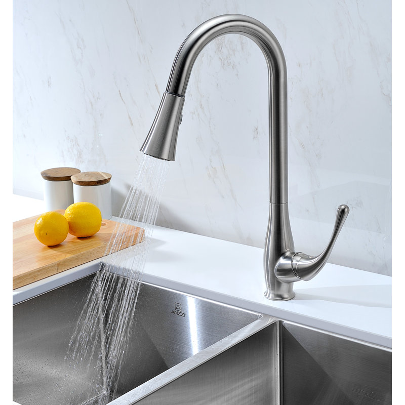 ANZZI Pull Down Kitchen Faucet, Brushed Nickel