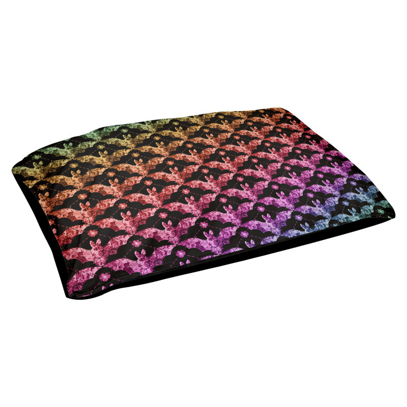 Coussin pour chien Byrge Bats, Petit (l 29,5 po x P 19,5 po x H 9,5 po), Mauve / Rouge