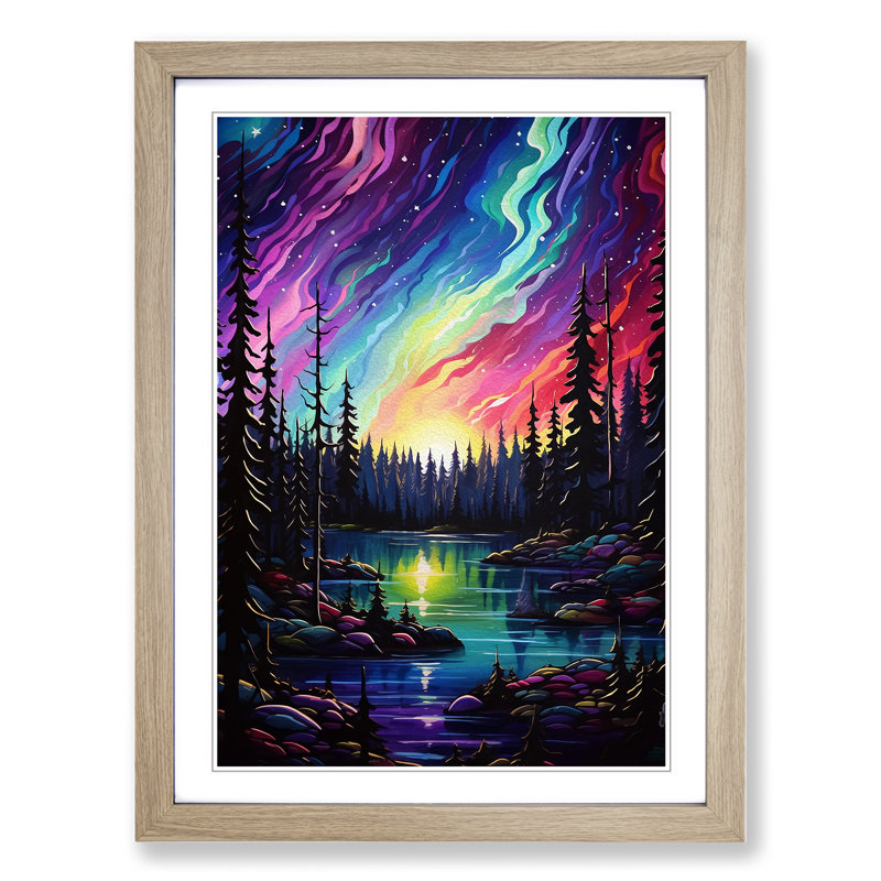 Single Picture Frame Print on Wood, Oak Framed, 34cm H x 25cm W