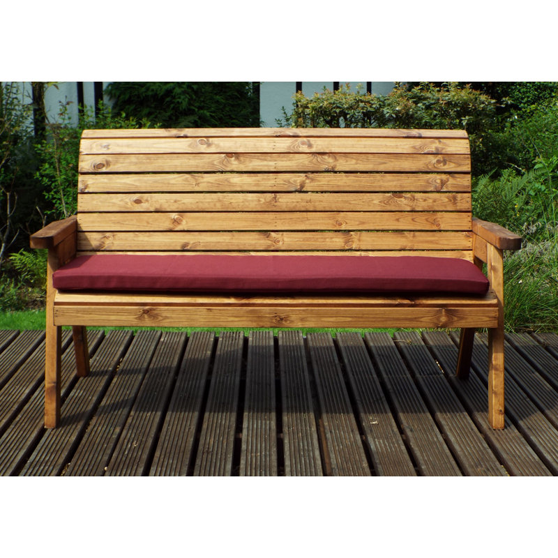 Fugate Solid Wood Outdoor Bench, Burgundy