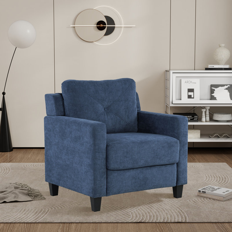 Fauteuil d'appoint rembourré 33,9 po, Polyester marine