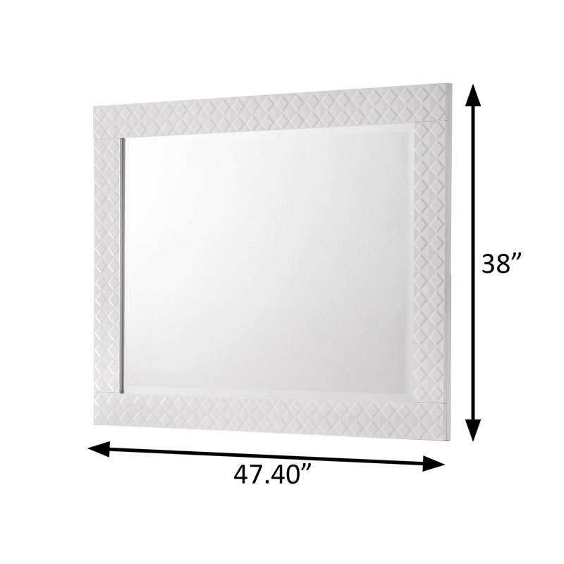 47.4"W Glam Mirror, White