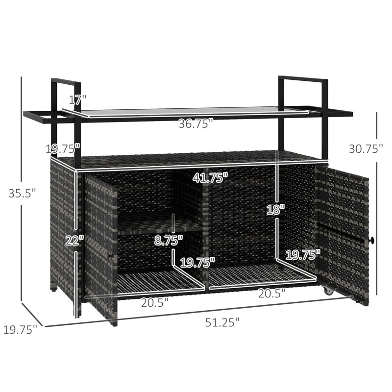 Table de bar en rotin PE