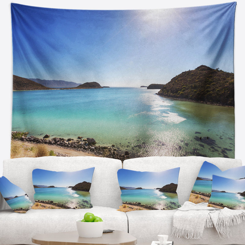 Tapisserie de plage blue shore blue basse california, H 78 po x l 92 po