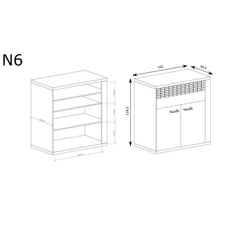 Temme Laminate Rectangle Accent Cabinet
