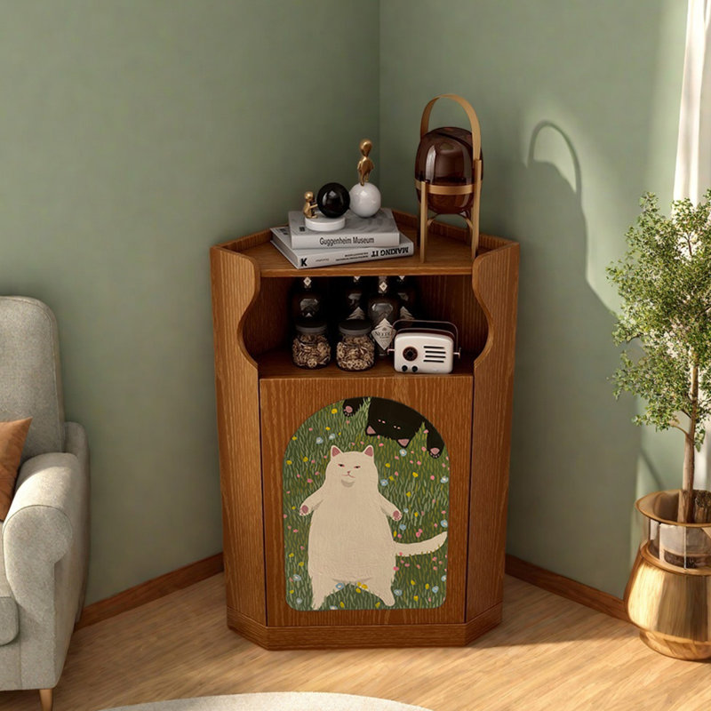 Armoire de rangement Armoire de coin multifonctionnelle., Brun