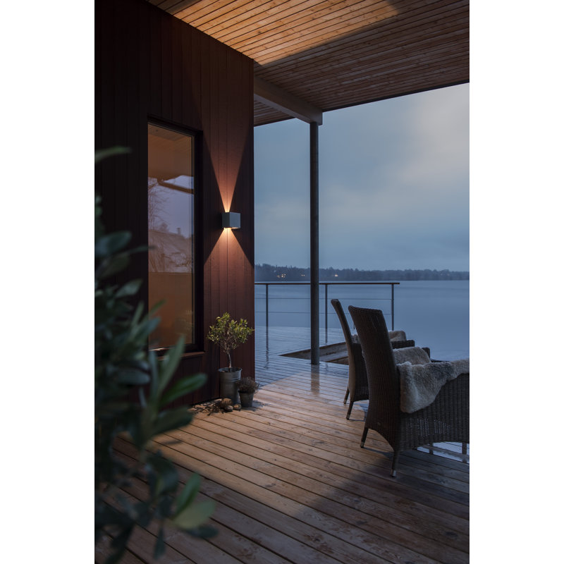 Cremona Integrated LED Outdoor Sconce, Varnished in grey