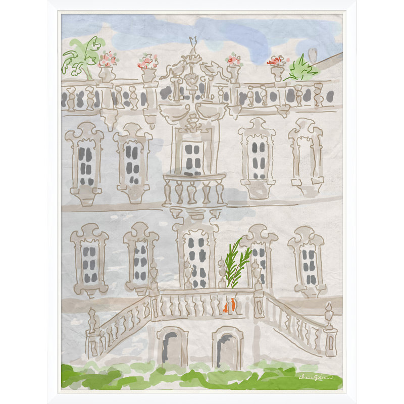 Malmaison Giclee Print by Dana Gibson, White Frame, 43"H x 33"W x 1.25"D