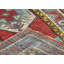 Tapis unique en laine noué à la main des années 1960 de 3 pi 5 po x 6 pi 6 po en rouge / bleu clair