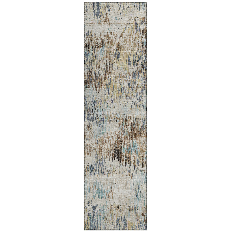 Wynnston Washable Abstract Indoor / Outdoor Rug, Runner 2'3" x 7'6"