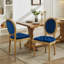 Chaise de salle à manger en velours avec cadre en bois massif et garniture cloutée, ensemble de 2-937220741