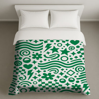 Housses de couette à formes géométriques vertes