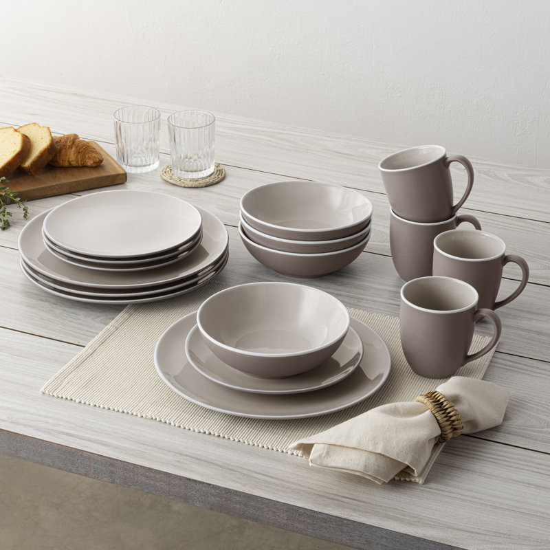 Service de table 16 pièces Noritake ColorTrio Coupe, service pour 4, Argile