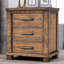 Table de chevet rustique en bois massif récupéré à trois tiroirs Rustic
